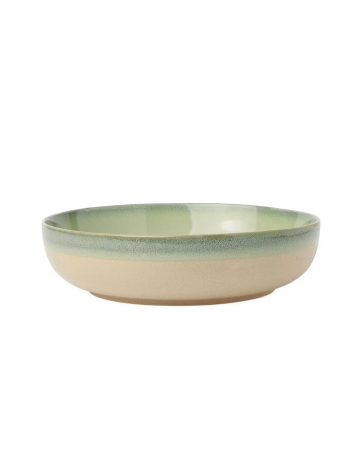 Chadwick Wiped Edge Shallow Bowl Large - Olive