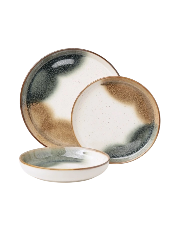 Chadwick Poured Speckle 12pc Dinner Set - Olive