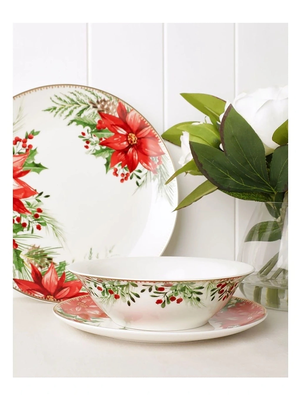 Poinsettia Christmas Dinnerset