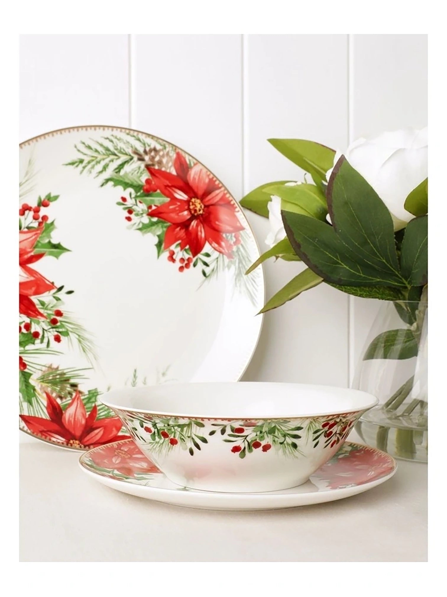 Poinsettia Christmas Dinnerset