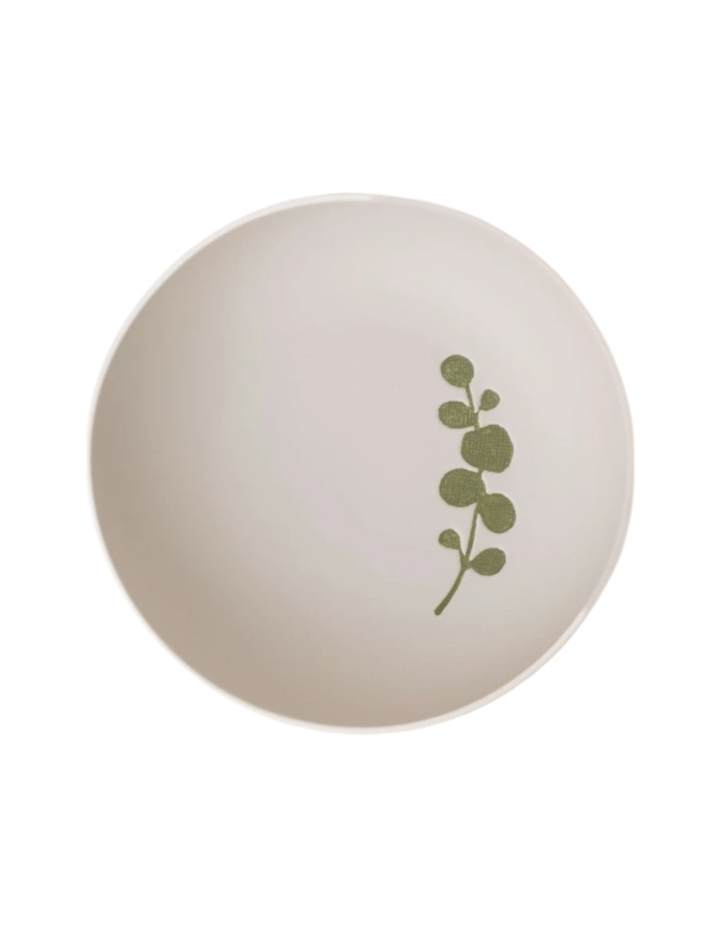 Leaf Irregular Shallow Serving Bowl - White