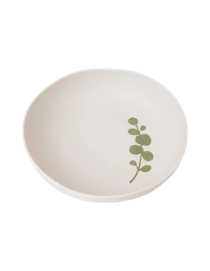Leaf Irregular Shallow Serving Bowl - White