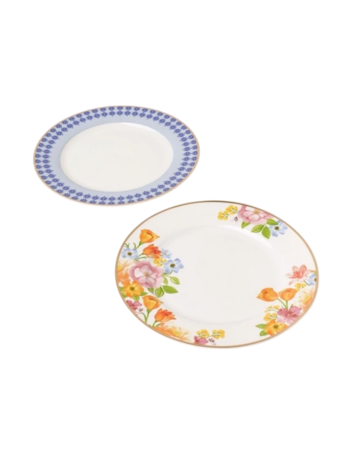 Maisie Floral Cake Plate Set of 2 in Multicolour