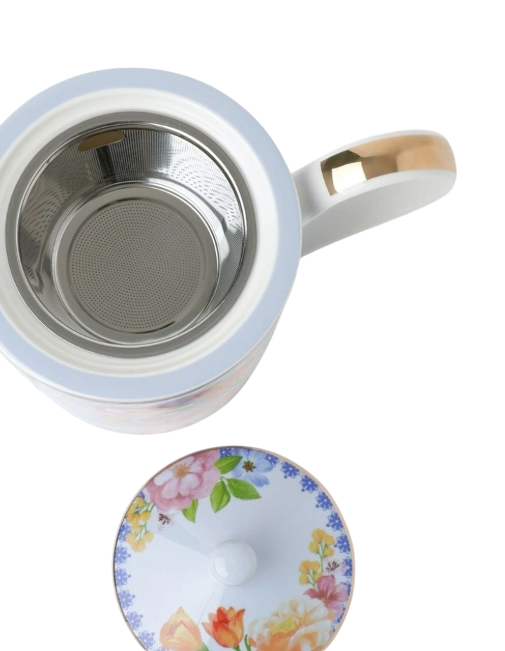 Maisie Floral Teapot with Strainer in Multicolour