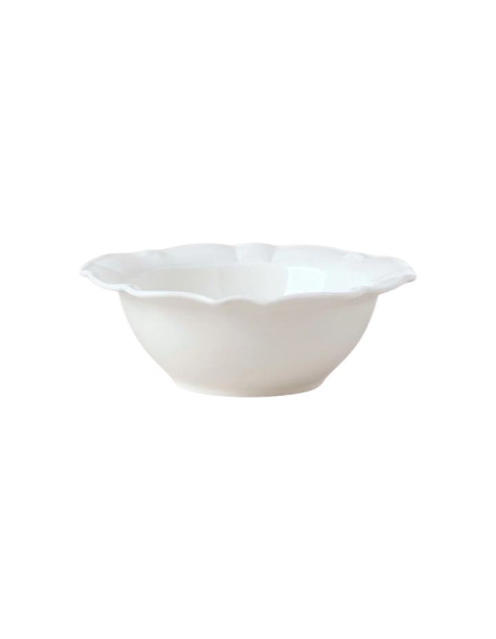 Bella Scalloped Cereal Bowl in White