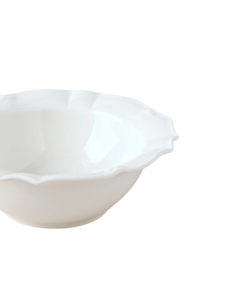 Bella Scalloped Cereal Bowl in White