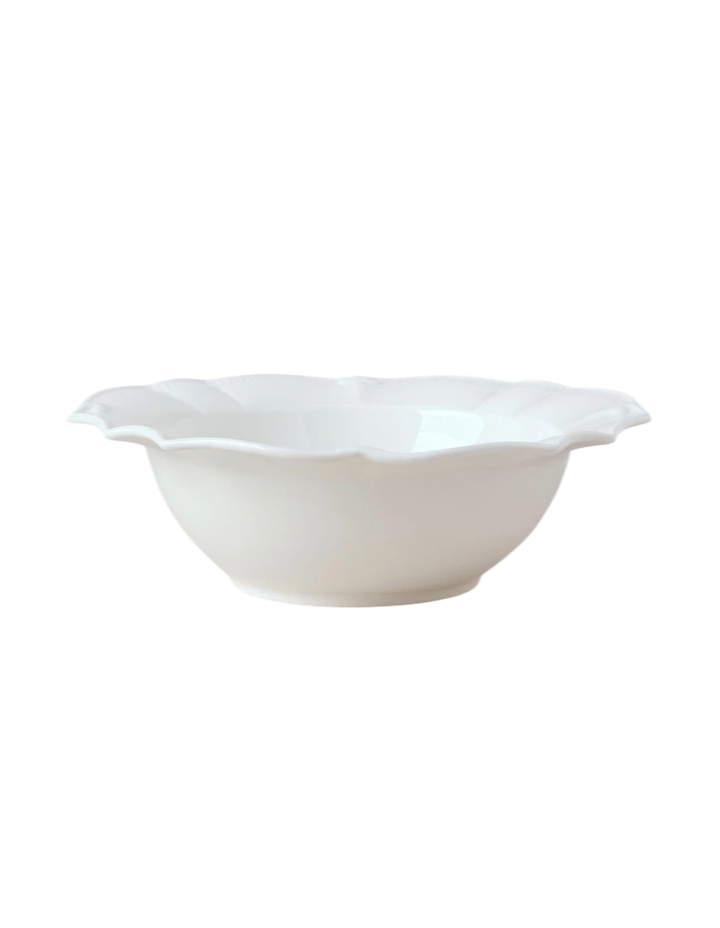 Bella Scalloped Small Serving Bowl in White