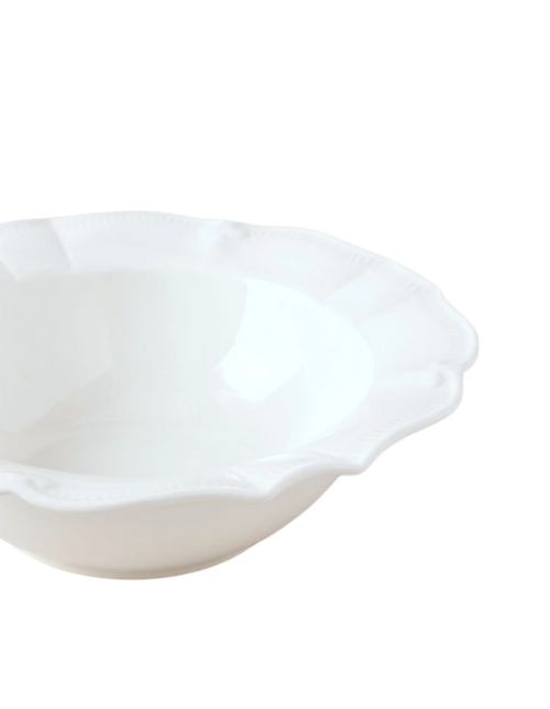 Bella Scalloped Small Serving Bowl in White