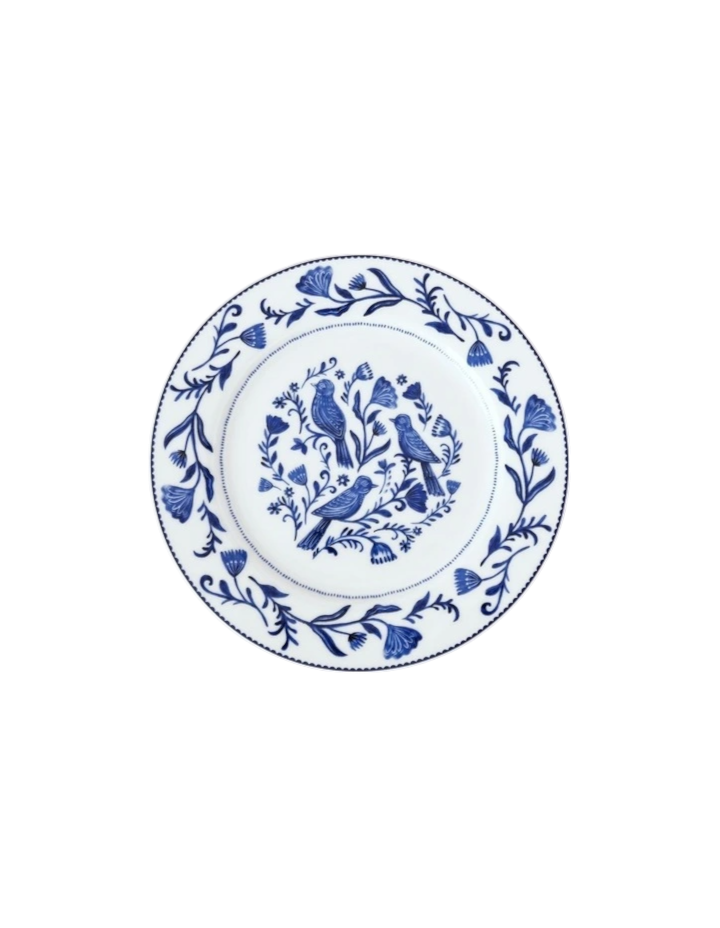 Everly 12pc Dinner Set in Blue/White