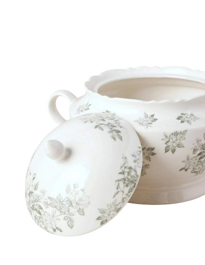 Floral Toile Tureen - Green