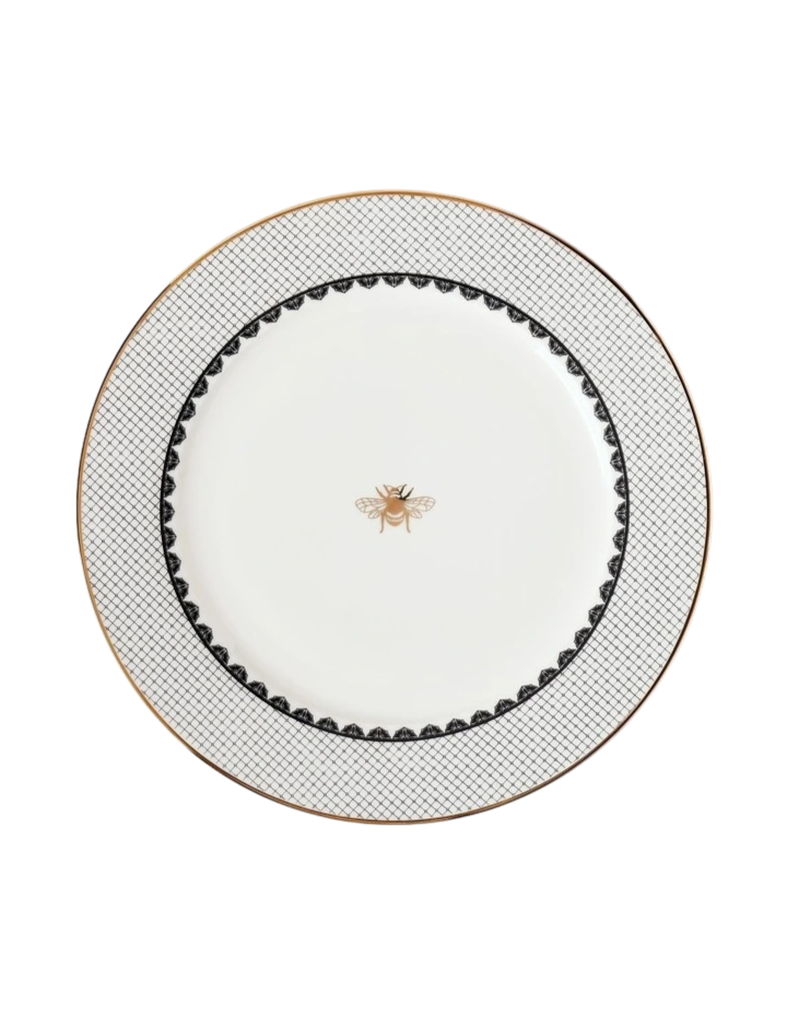 Honey Bee 12pc Dinner Set in Black/Gold