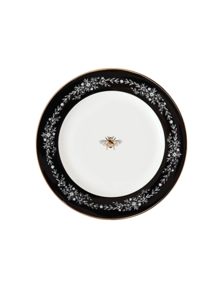 Honey Bee 12pc Dinner Set in Black/Gold