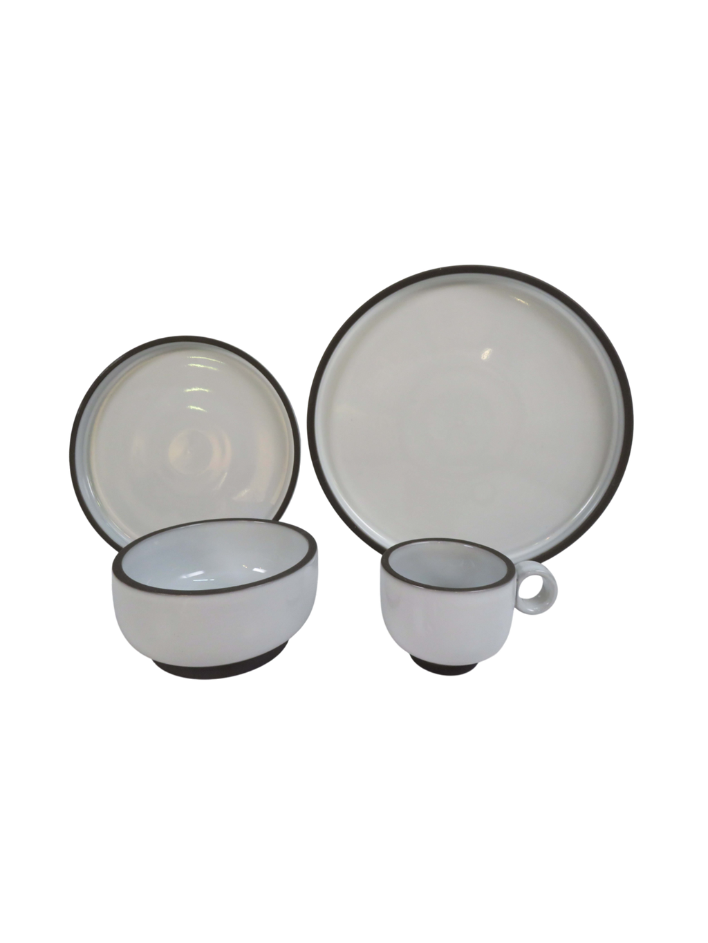 Monochrome Rim Dinnerware Set