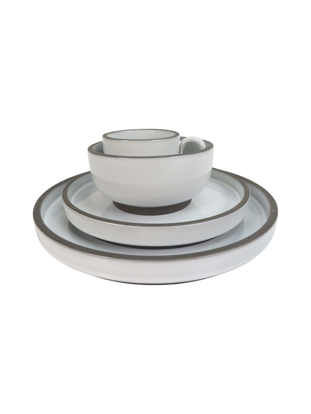 Monochrome Rim Dinnerware Set