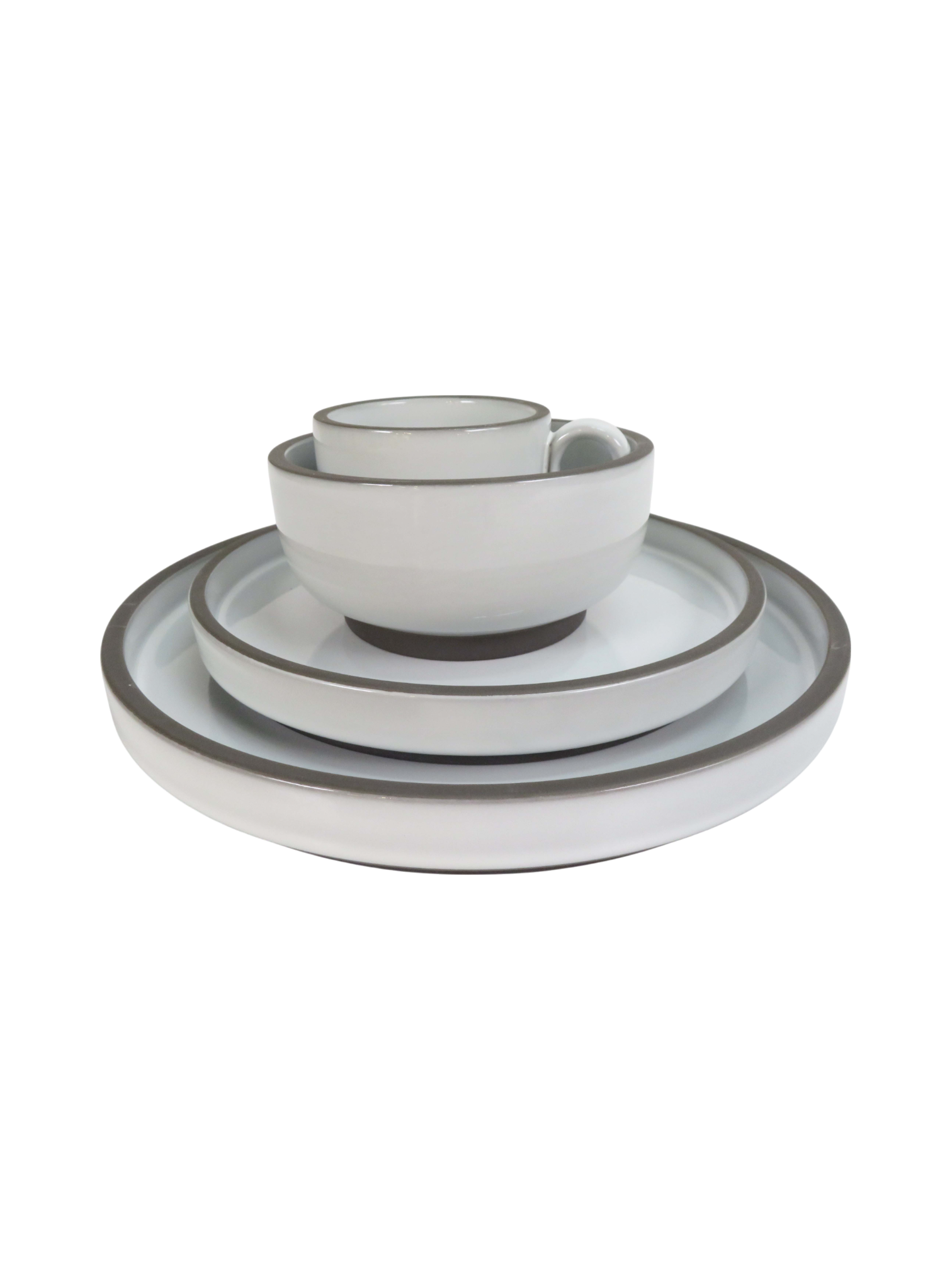 Monochrome Rim Dinnerware Set