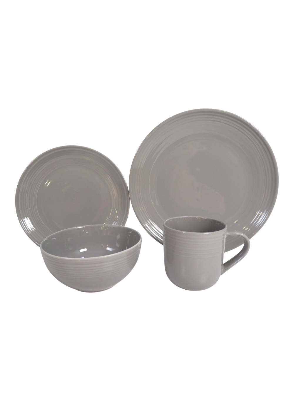Grey 4 Piece Dinnerware Set