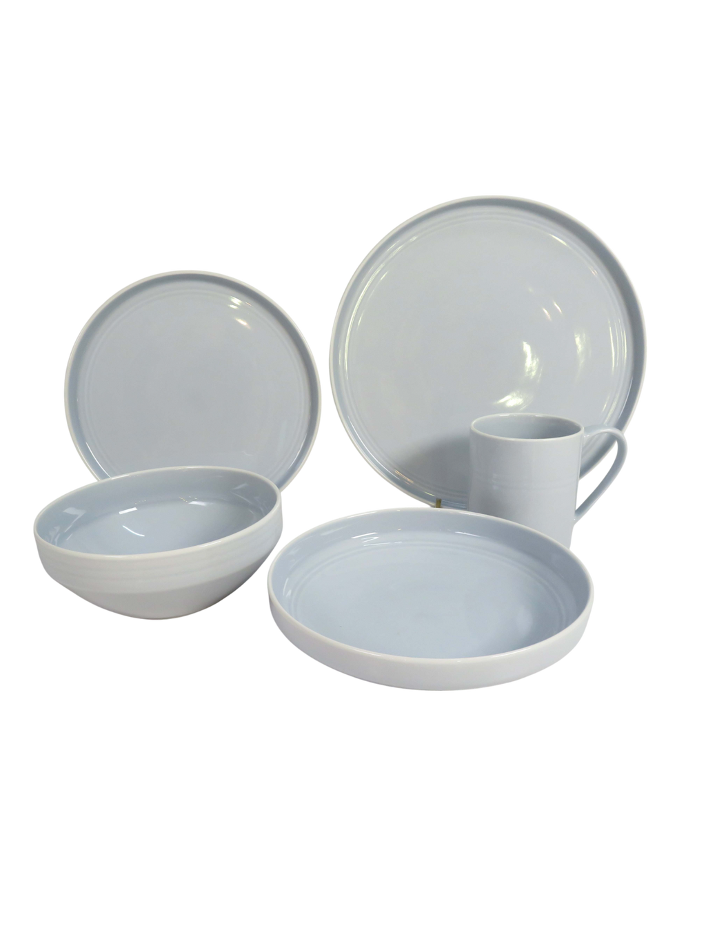 Sky Blue 5 Piece Dinnerware Set