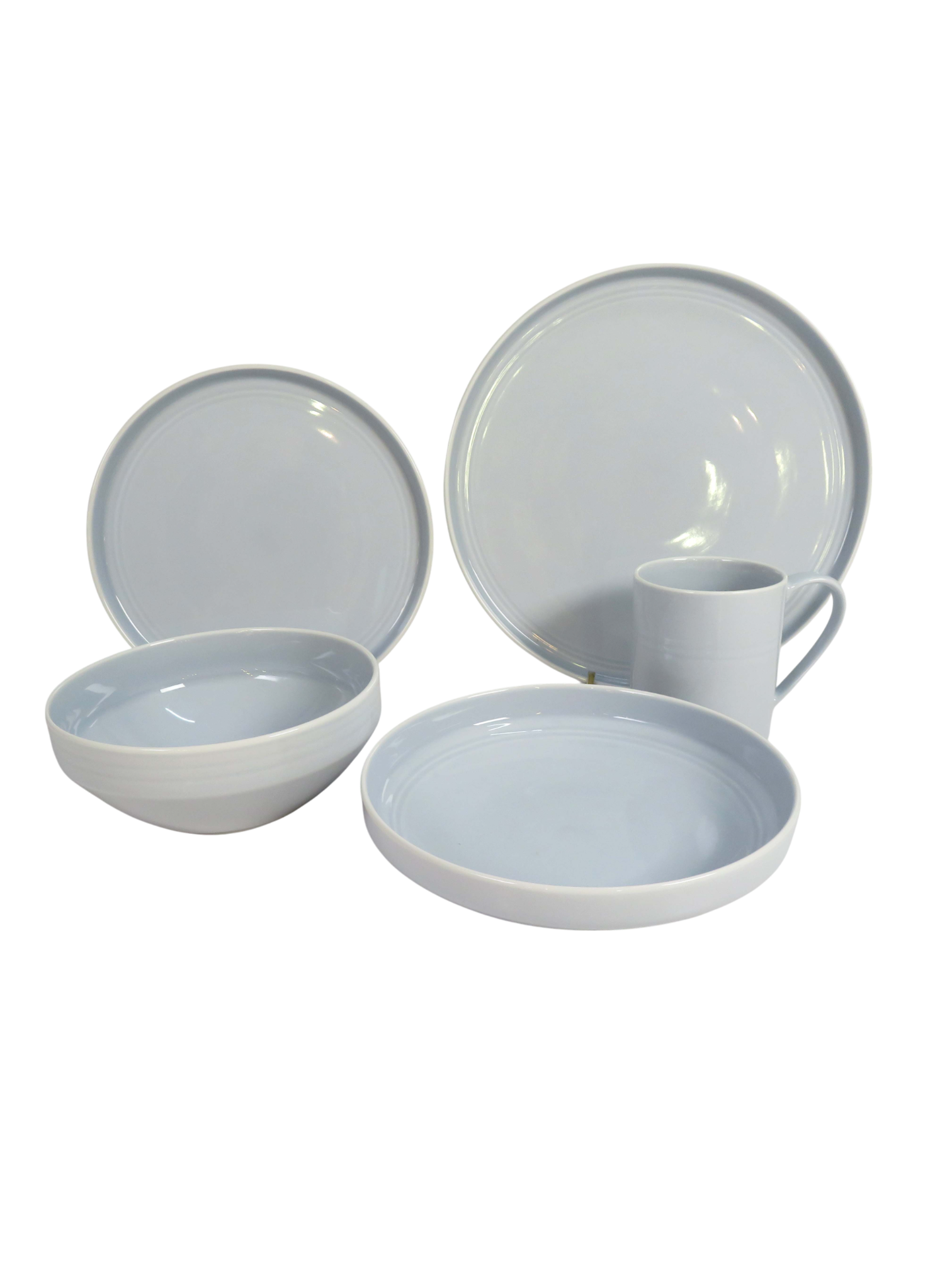 Sky Blue 5 Piece Dinnerware Set
