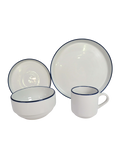 Blanc Navy Edge 4 Piece Dinnerware Set