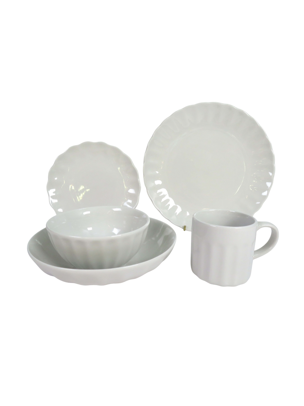 Ivory Scalloped Dinnerware Set