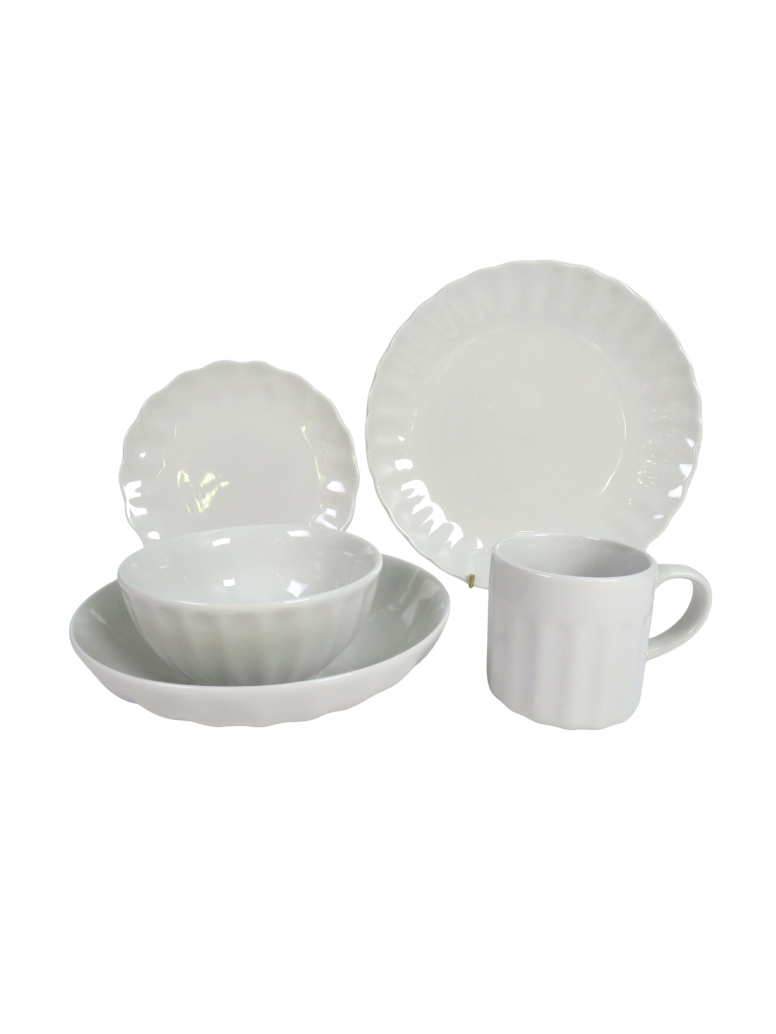 Ivory Scalloped Dinnerware Set