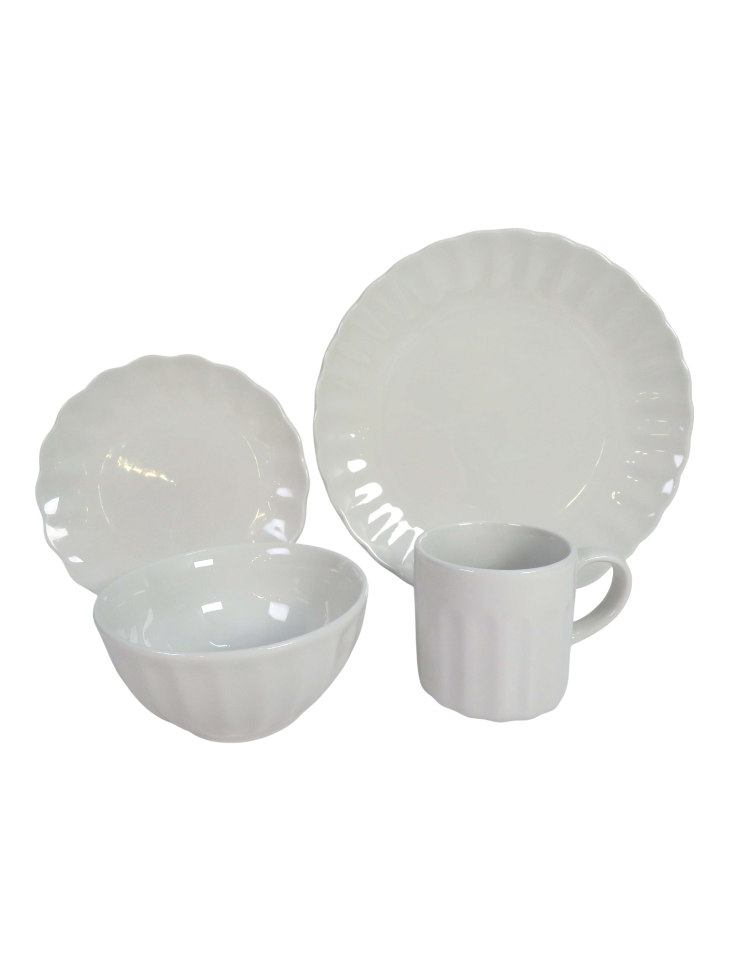 Ivory Scalloped Dinnerware Set