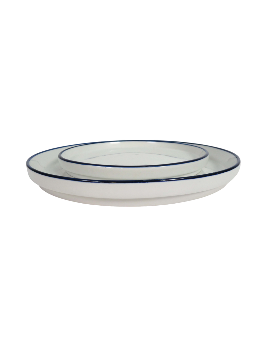 Blanc Navy Edge 4 Piece Dinnerware Set
