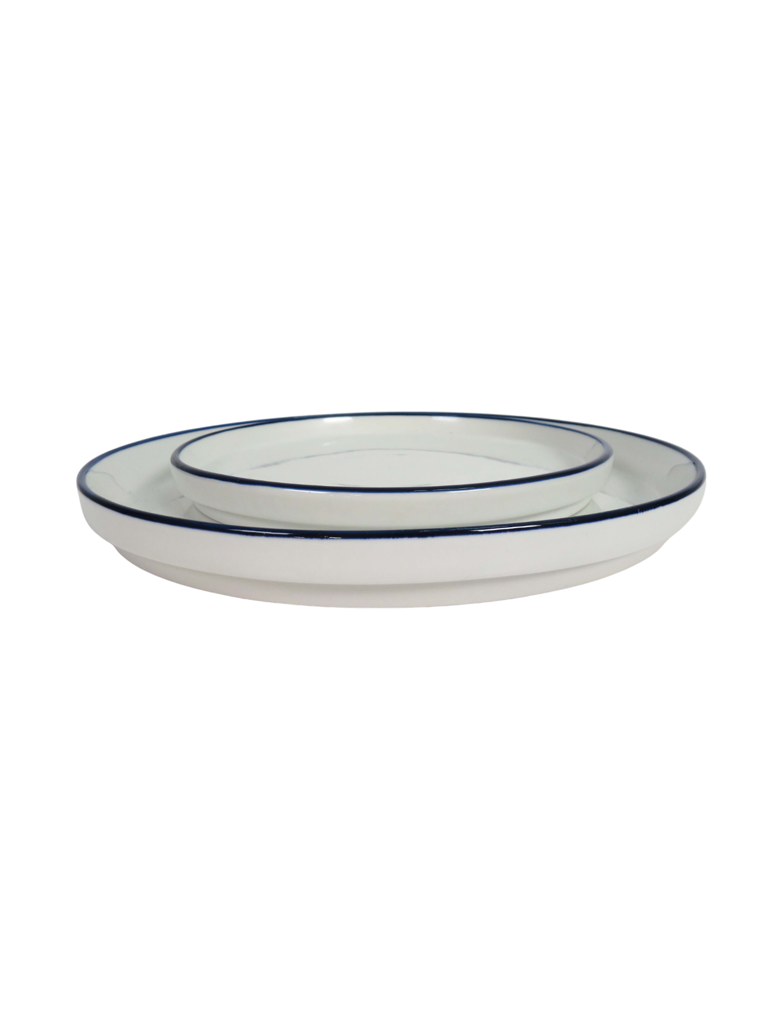 Blanc Navy Edge 4 Piece Dinnerware Set
