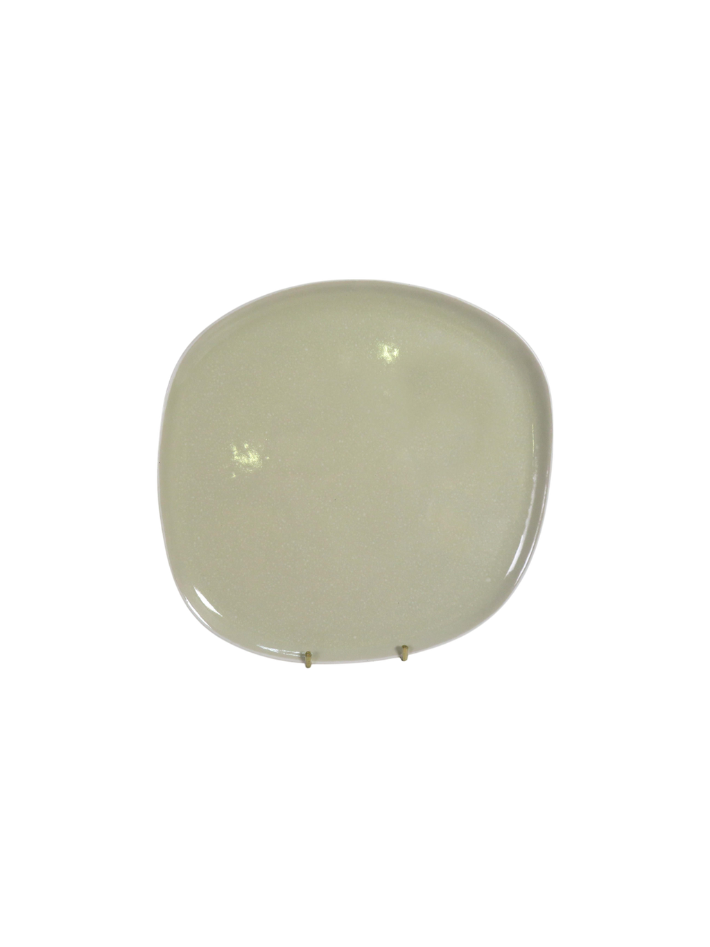 Reactive Glaze Sculpted Plate & Bowl Set in Green
