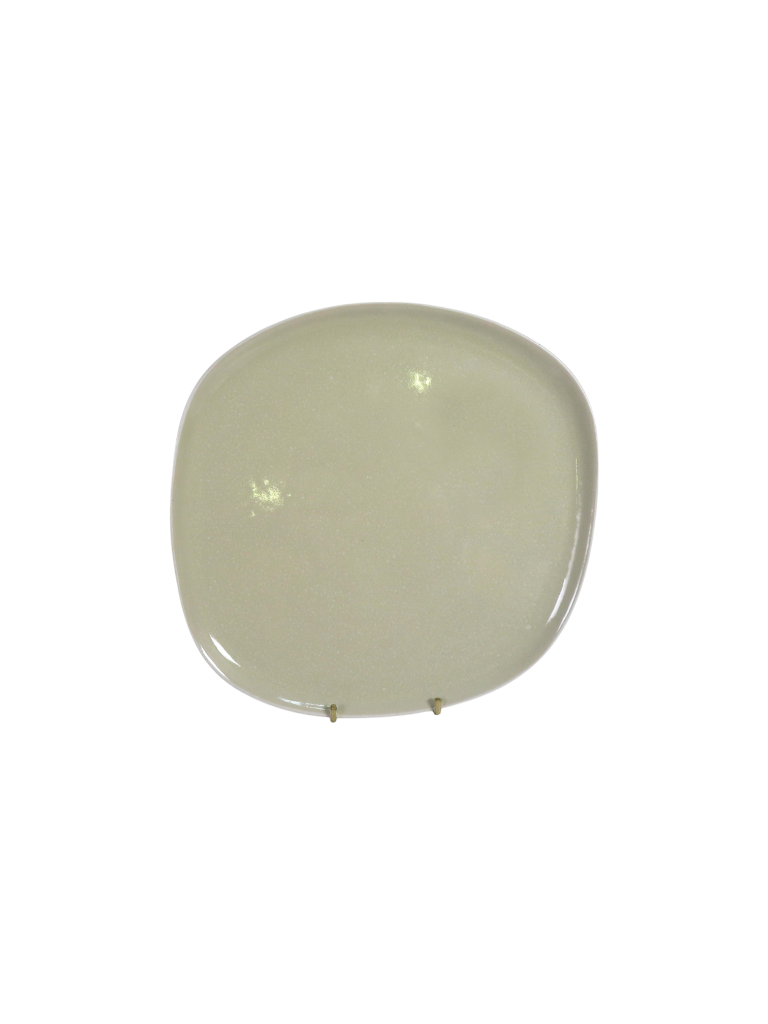 Reactive Glaze Sculpted Plate & Bowl Set in Green