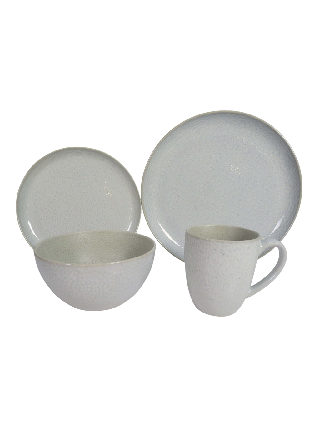 Reactive Glaze 4 Piece Dinner Set in Grey