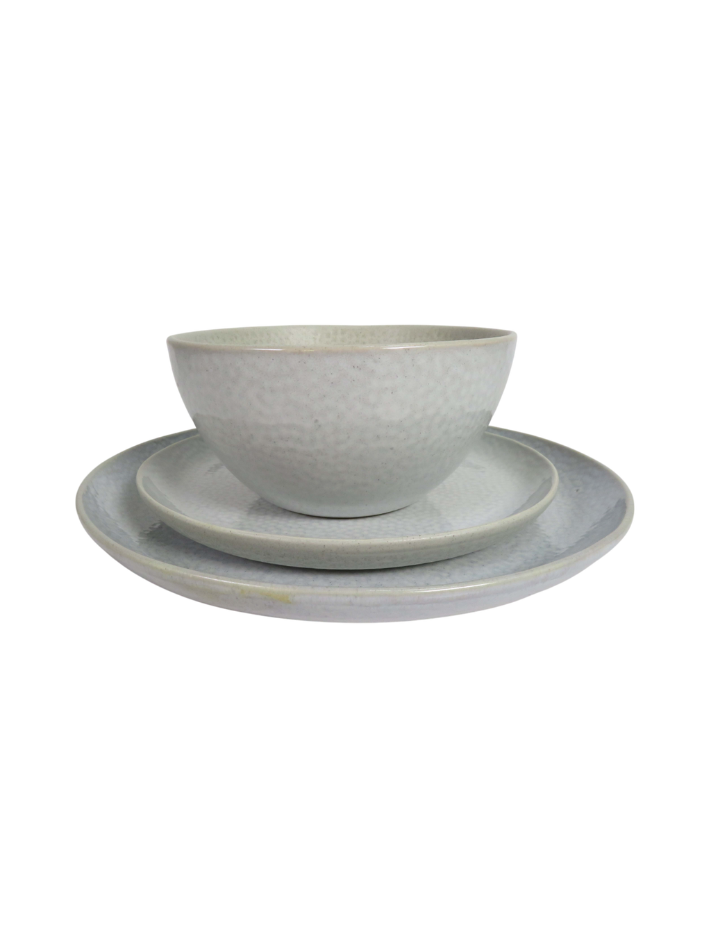 Reactive Glaze 4 Piece Dinner Set in Grey