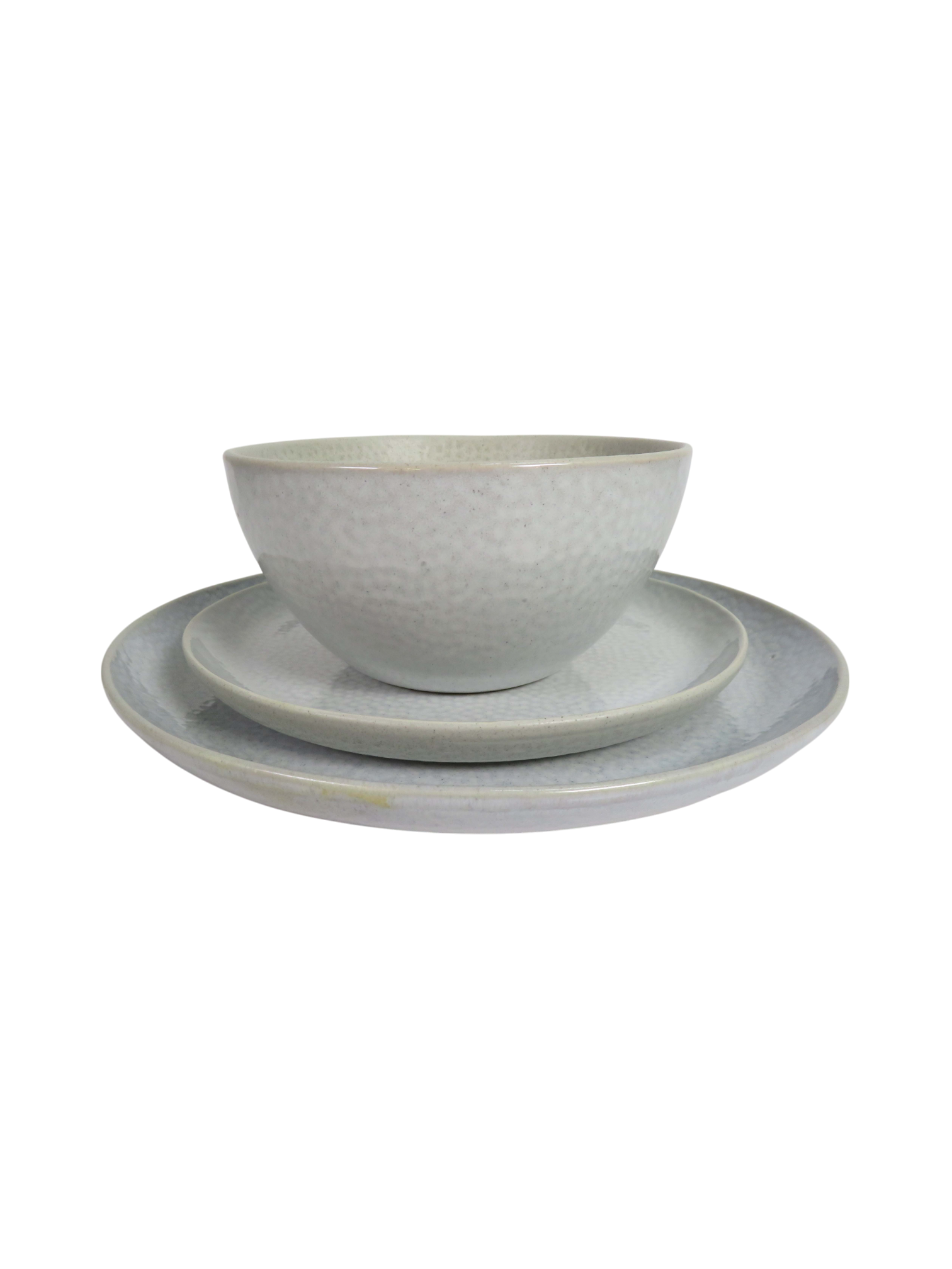 Reactive Glaze 4 Piece Dinner Set in Grey
