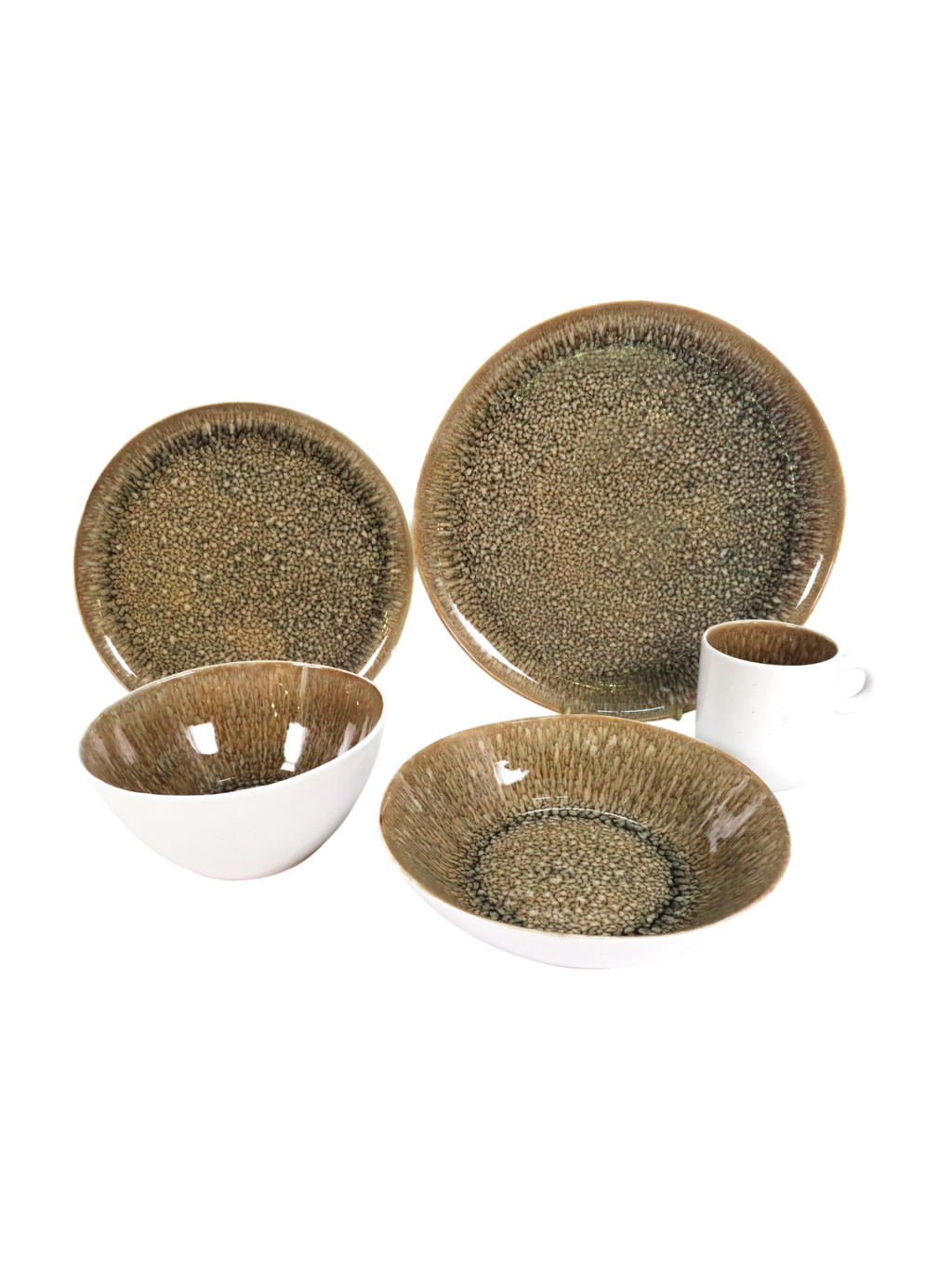 Two Sided Reactive Glaze  Dinner Set - Copper