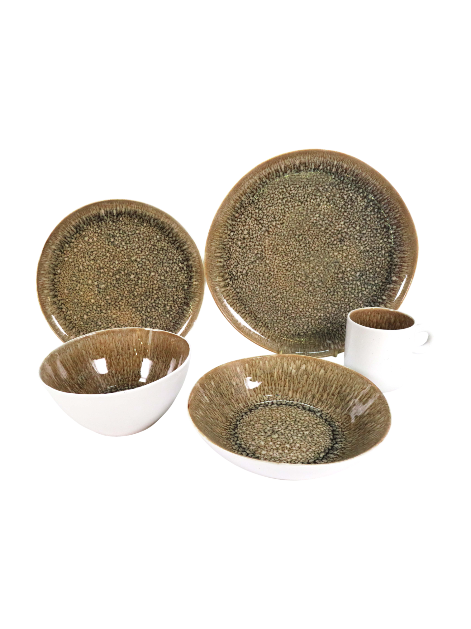 Two Sided Reactive Glaze  Dinner Set - Copper