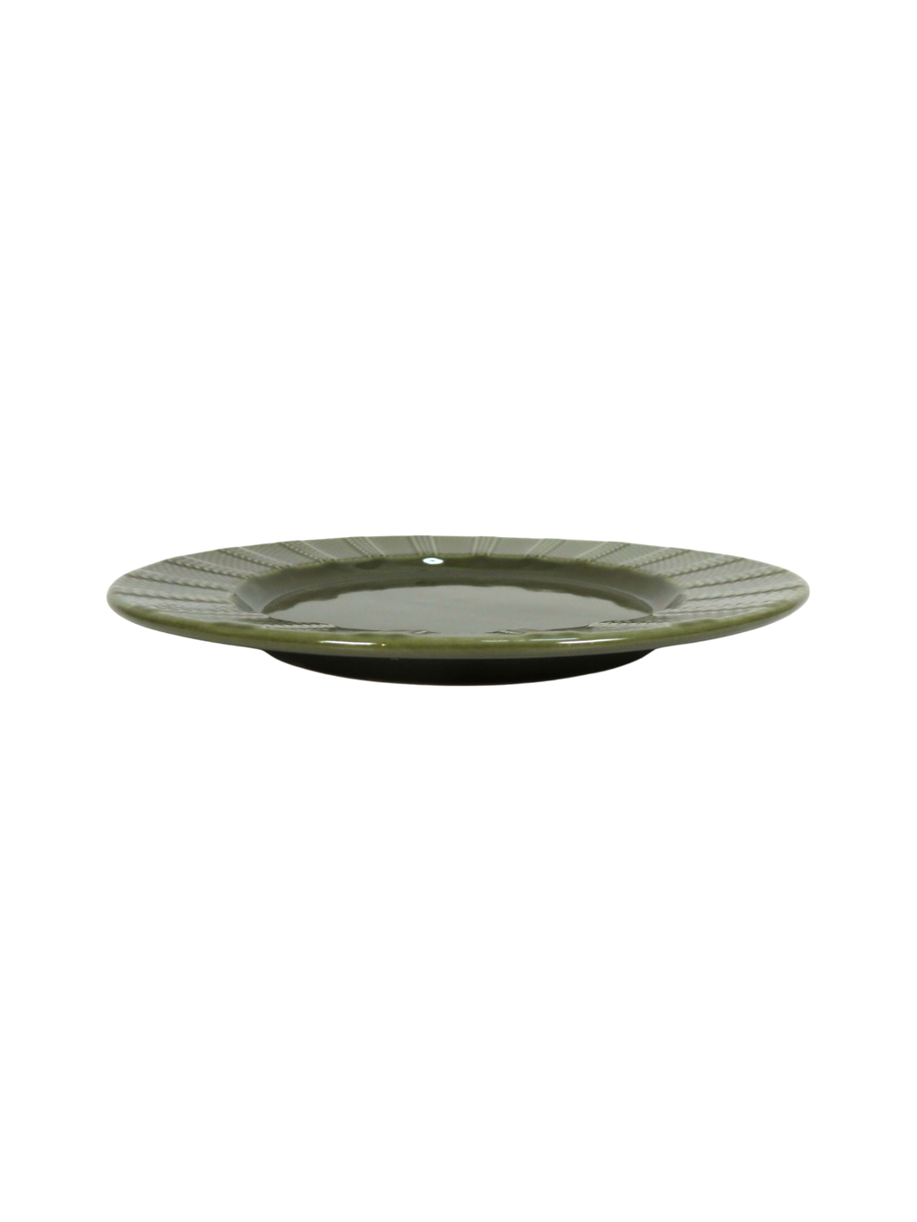Basketweave Side Plate - Olive
