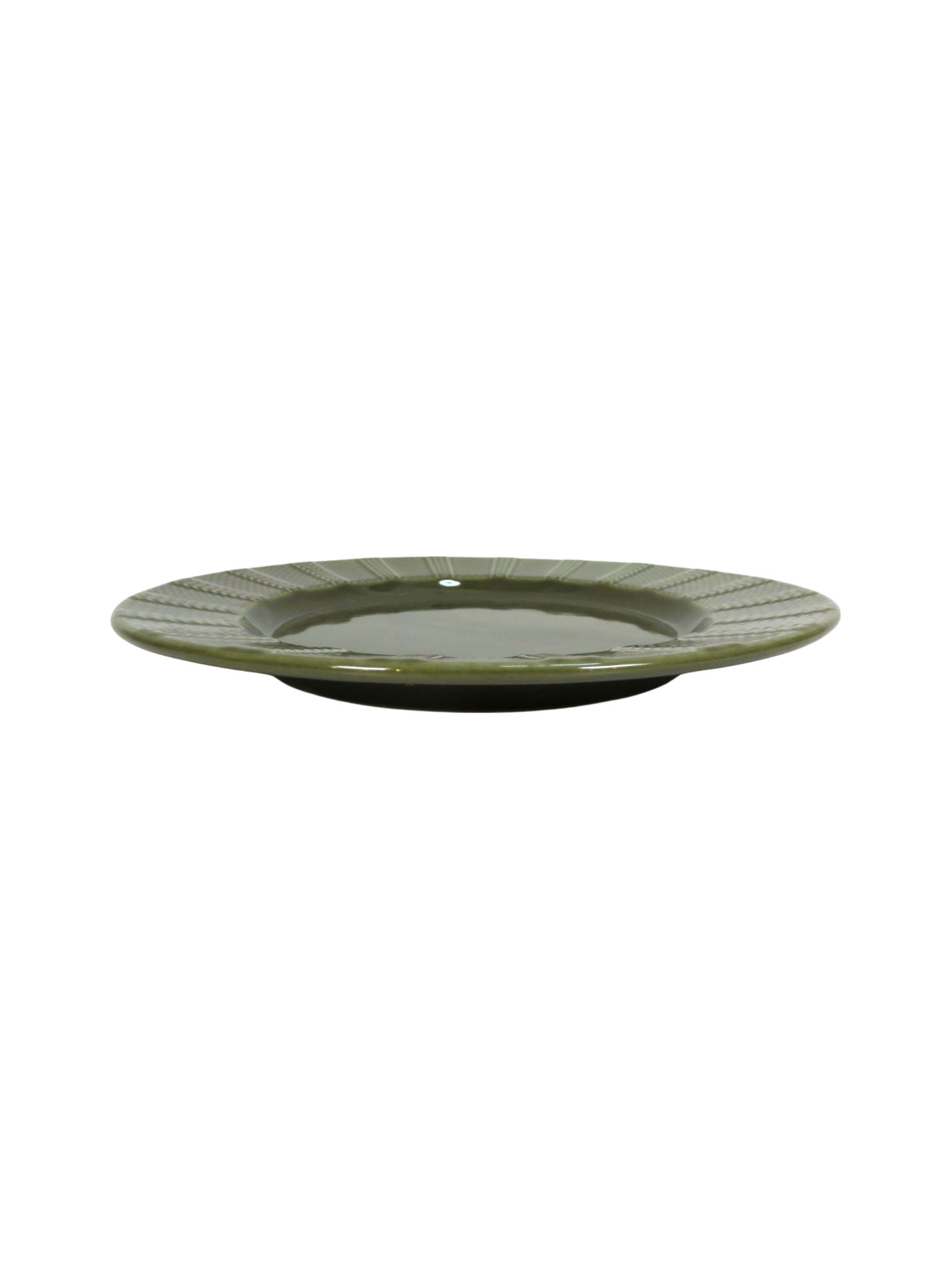 Basketweave Side Plate - Olive