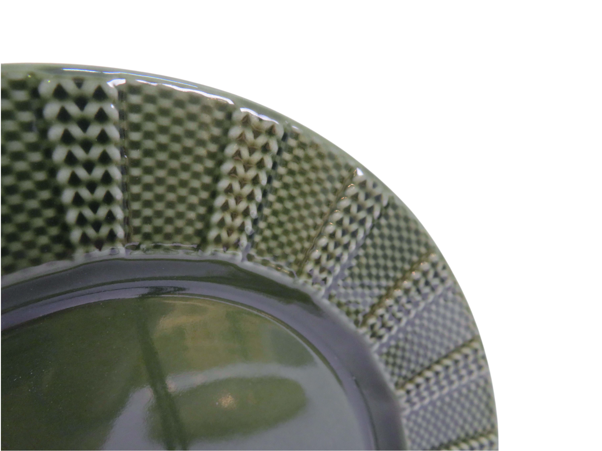 Basketweave Side Plate - Olive