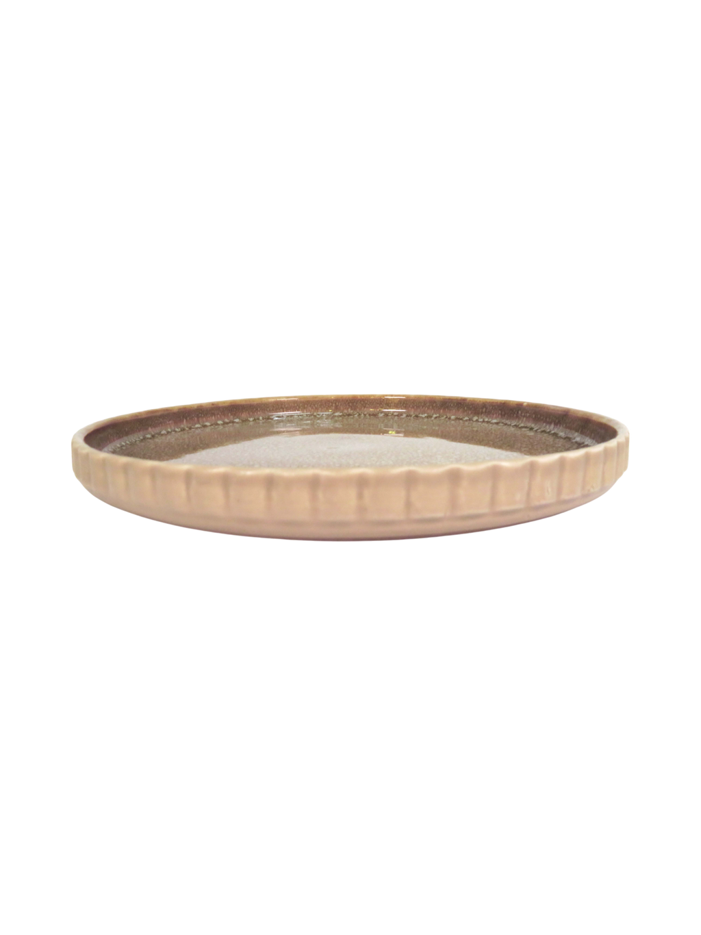 Ribbed Edge Reactive Glaze Dinner Plate - Sienna