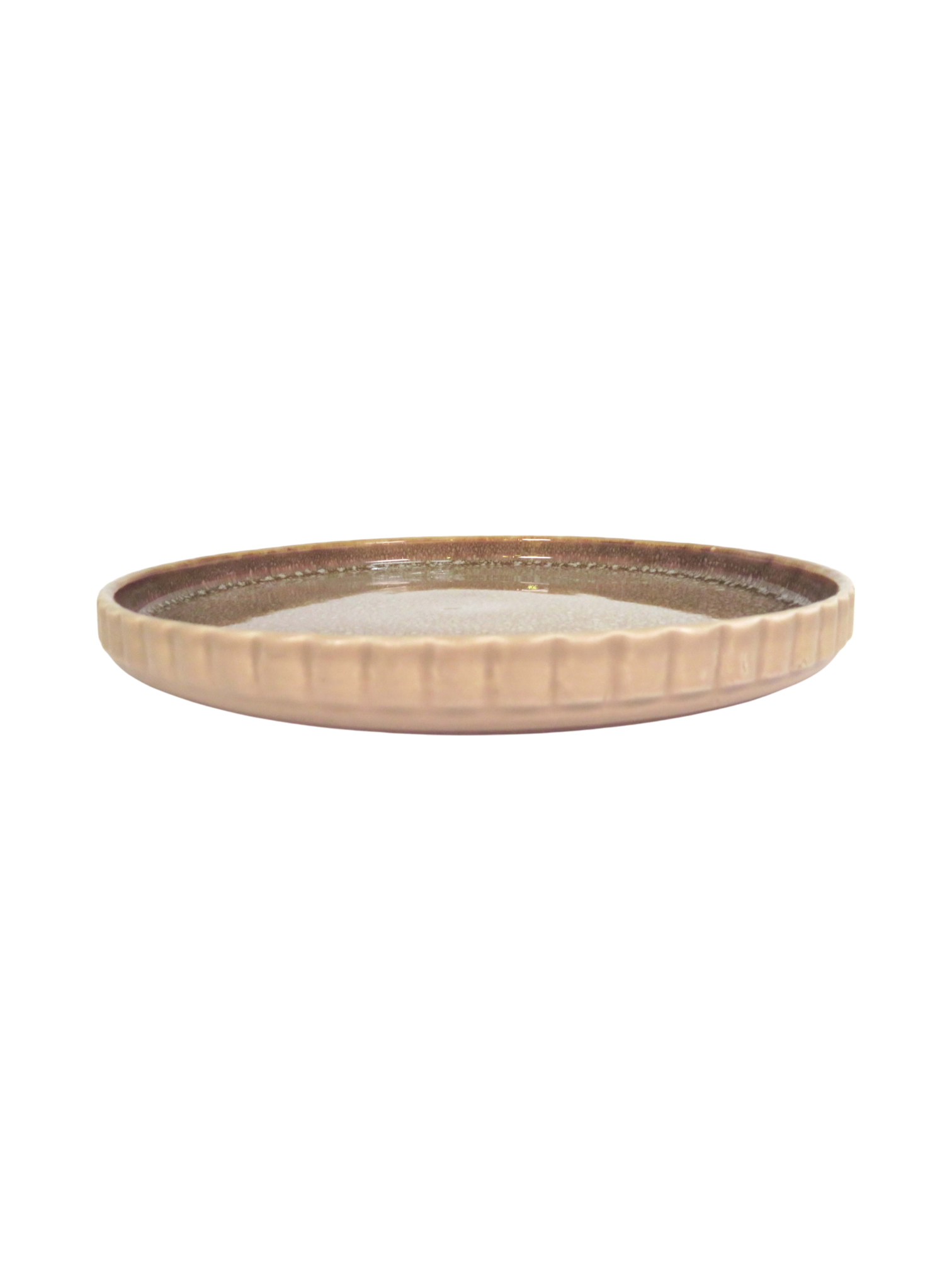 Ribbed Edge Reactive Glaze Dinner Plate - Sienna