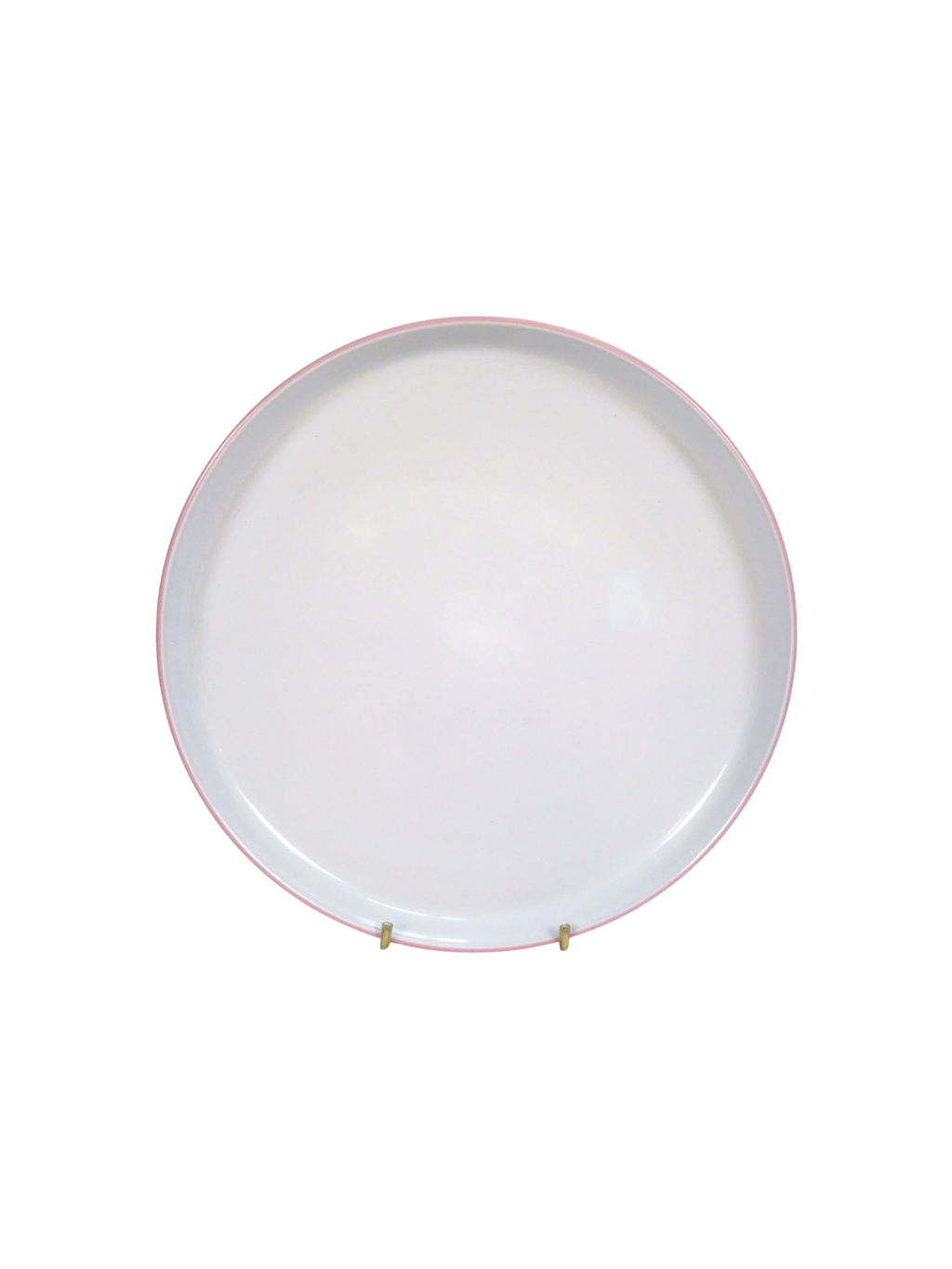 Straight Edge Dinner Plate - Pink & White