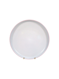 Straight Edge Dinner Plate - Pink & White