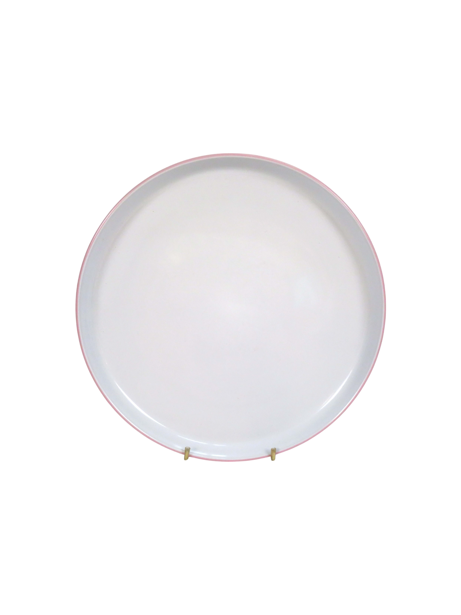 Straight Edge Dinner Plate - Pink & White