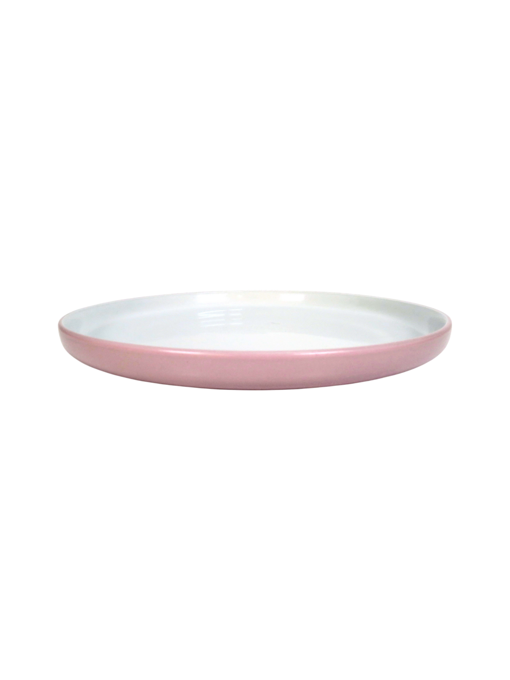 Straight Edge Dinner Plate - Pink & White