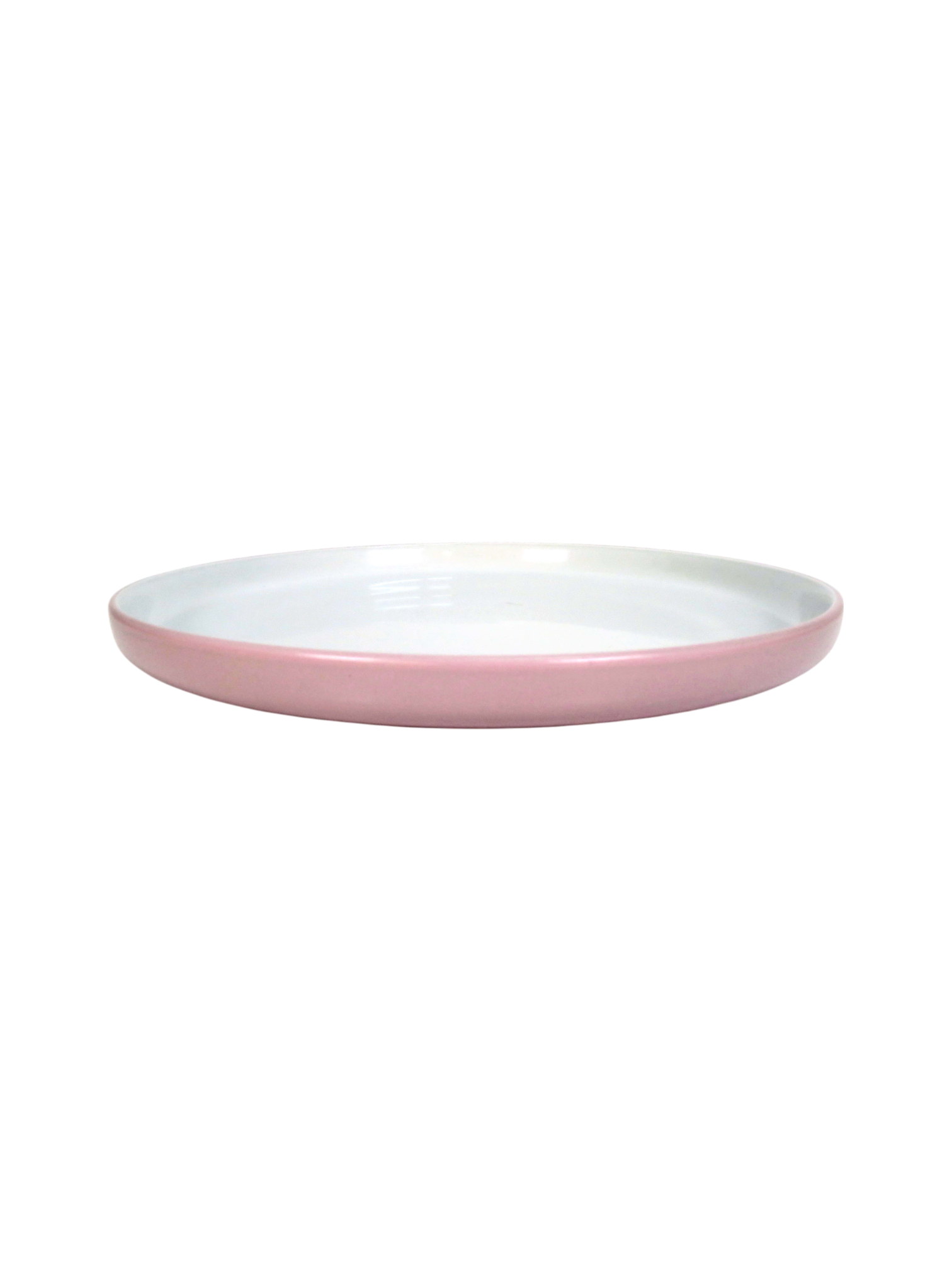 Straight Edge Dinner Plate - Pink & White