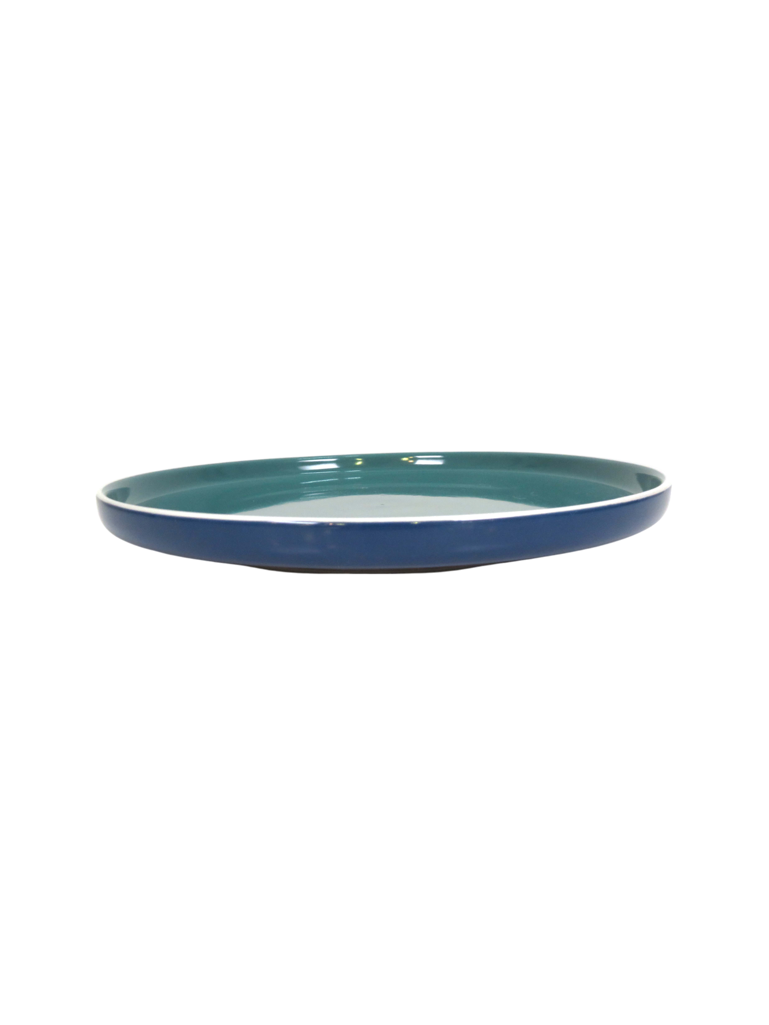 Straigh Edge Dinner Plate - Teal & Blue
