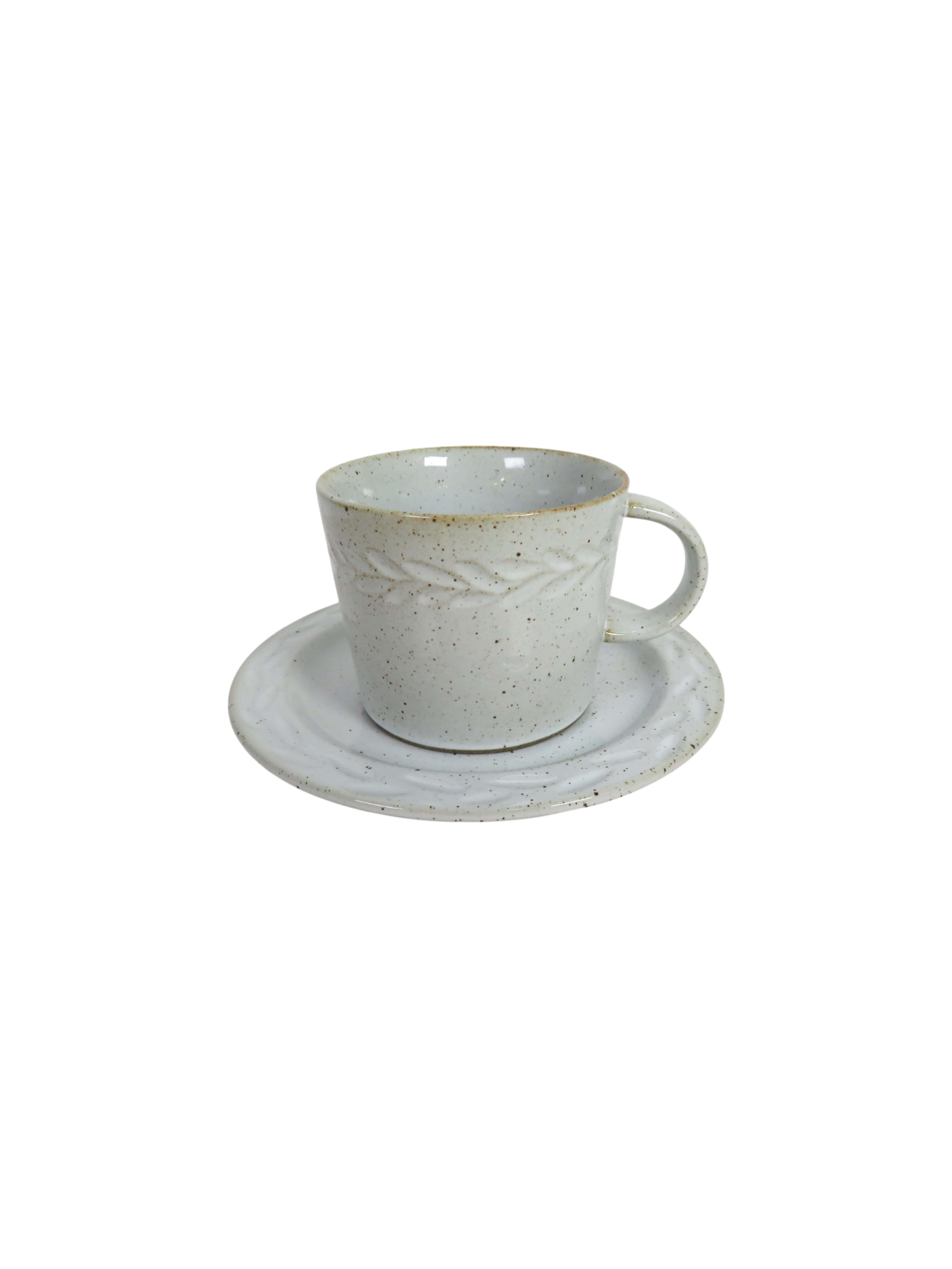 Dashed Leaf Teacup and Saucer