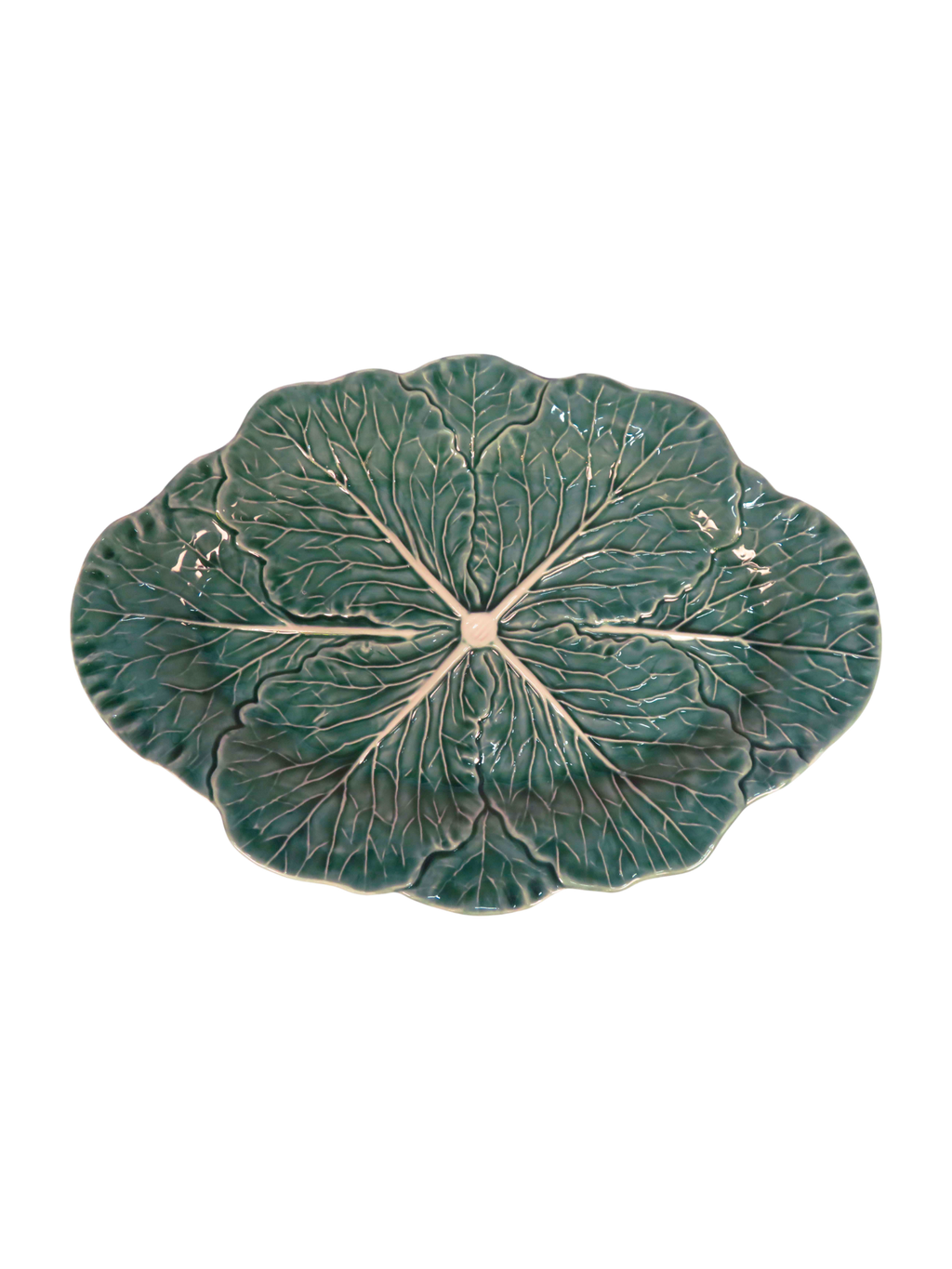 Cabbage Oval Serving Platter - Green