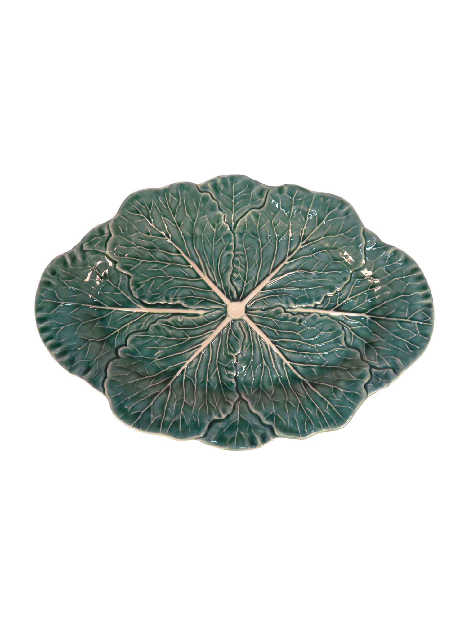 Cabbage Oval Serving Platter - Green