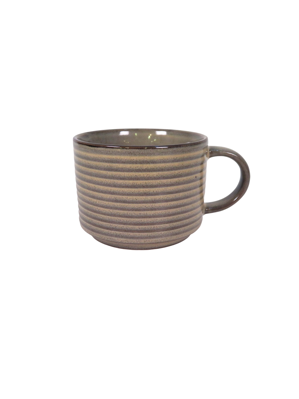 Reactive Glaze Striped Edge Coffee Mug